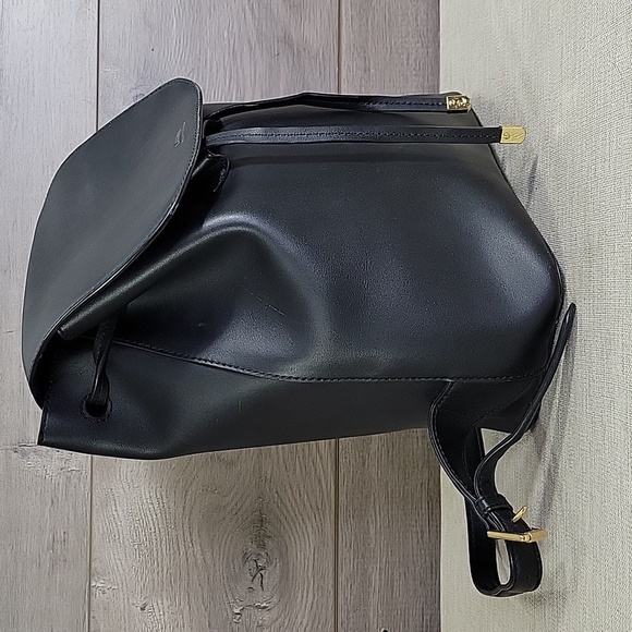 Ralph Lauren Dryden Black Leather Backpack Tote Shoulder Bag - Picture 3 of 13